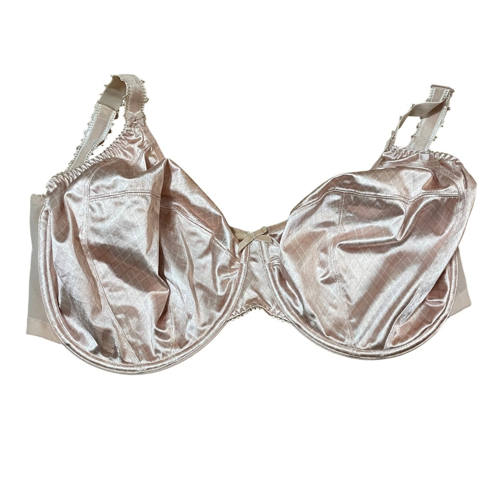 Elomi 34N EL8510BII Underwire Bra Blush Nude Grid Pattern Sexy Support Neutral